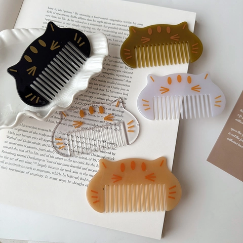 Simpatico Pettine Per Capelli A Forma Di Gatto Per Bambini Spazzola Per Capelli Districante Portatile Antistatica Piccolo Pettine In Plastica Da Viaggio