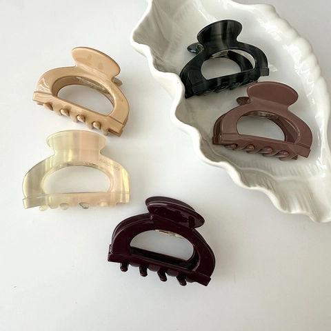 Eleganti Mollette per Capelli in Acetato per Donna Design Minimalista a Semicerchio Cavo Fermaglio a Squalo Lucido