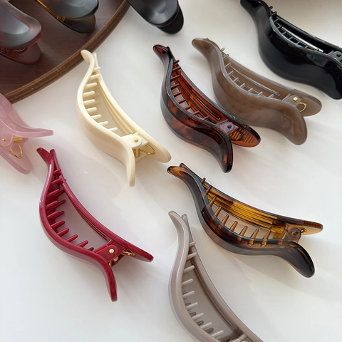 Barrettes à Cheveux Minimalistes en Forme de Feuille pour Femmes Pinces Bec de Canard Écaille Barrettes Rétro Accessoires