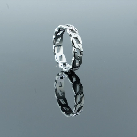 Anillo de Eslabones Cubanos de Acero Inoxidable 304 Cadena Calada Estilo Industrial Vintage para Hombre Mujer Joyería