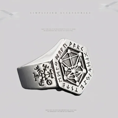 Retro Wikinger Lebensbaum Titanstahl Ring Für Herren Nordische Runen Siegelring Gothic Vintage Punk Fingerring Schmuck Geschenk
