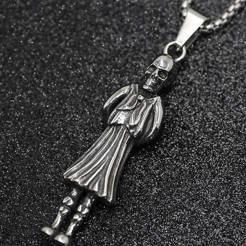 Collana con Pendente Zombie Scheletro in Acciaio Inossidabile Retro Gotico Gioielli Punk 3D Umanoide Distressed Regalo per Uomo Donna