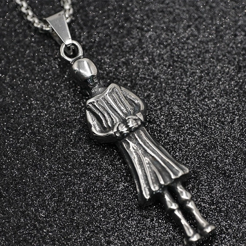 Collana con Pendente Zombie Scheletro in Acciaio Inossidabile Retro Gotico Gioielli Punk 3D Umanoide Distressed Regalo per Uomo Donna