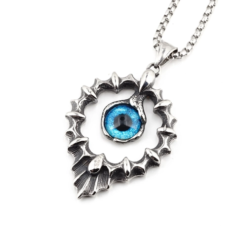 Collier Rétro Oeil de Dieu Tournesol Pour Hommes Femmes Acier Titane Hip Hop Gothique Pendentif Oeil de Dragon Bijoux Chaîne Punk