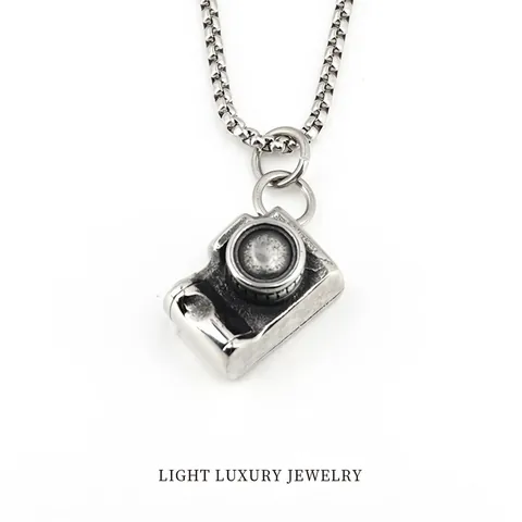 Vintage Kamera Anhänger Halskette Edelstahl Antiksilber Hip Hop Retro Stil Unisex Fotografie Liebhaber Geschenk Schmuck