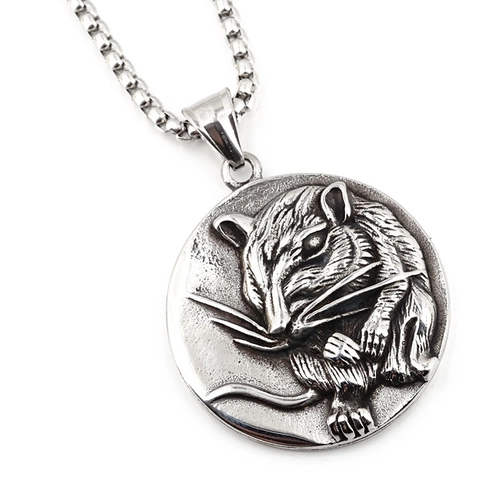 Retro Viking Squirrel Pendant Necklace For Men Antique Titanium Steel Animal Medallion Nordic Odinn Punk Street Jewelry Gift