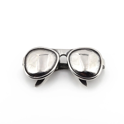 Retro Hip Hop Edelstahl Sonnenbrille Anhänger Halskette Für Herren Vintage Aviator Brille Form Anhänger Mit Box Kette Schmuck