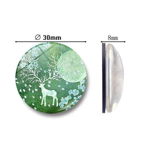 Christmas Reindeer Crystal Glass Refrigerator Magnet Forest Elk Magnetic Whiteboard Sticker For Home Kitchen Office Decor