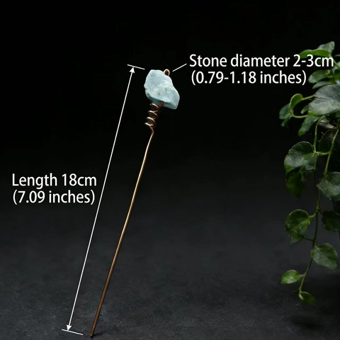 Natural Crystal Stone Hair Stick Wire Wrapped Amethyst Amazonite Decorative Hairpin Aesthetic Floral Ornament For Women