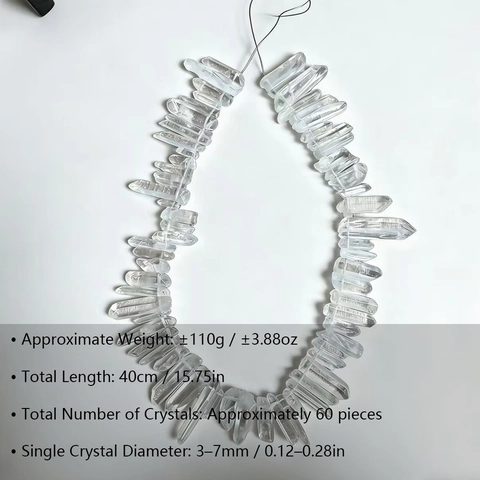 Natural White Agate Clear Quartz Crystal Point Beads Raw Stone Irregular Columnar For DIY Jewelry Making Necklace Pendant Strand