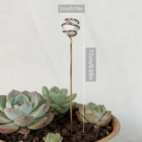 Bastoncini Decorativi per Piante in Cristallo Naturale Avvolti a Mano Pietre da Giardino per Piante in Vaso Decorazione Casa
