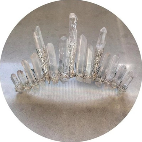Handgefertigter Naturkristall Haarkamm Mit Silberdraht Böhmische Hochzeit Brautkrone Waldstil Damen Kopfschmuck Accessoires