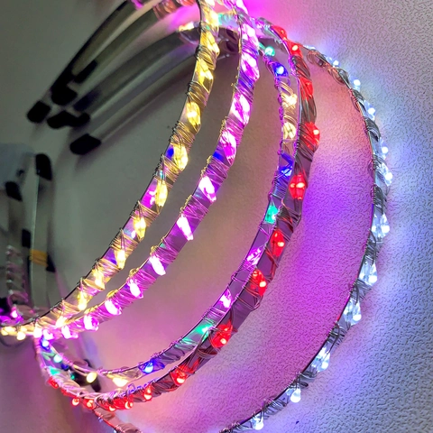 Handmade LED Glowing Headband With Crystal Beads For Party Cosplay Festival Decor Light Up Hair Accessories Unisex Jewelry