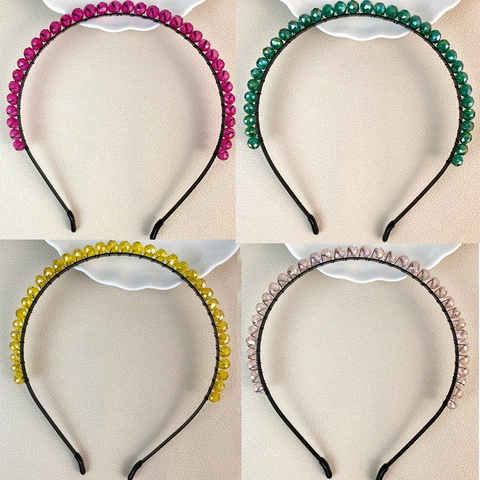 Handgefertigter Kristallperlen Haarreif Für Damen Elegant Facettierte Glasperlen Haarreifen Braut Hochzeit Haarschmuck Festliches Geschenk