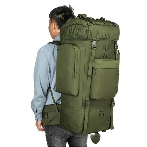 Large Capacity Outdoor Hiking Backpack Waterproof Oxford Cloth Tactical Camping Bag Professional Trekking Rucksack For Men Women