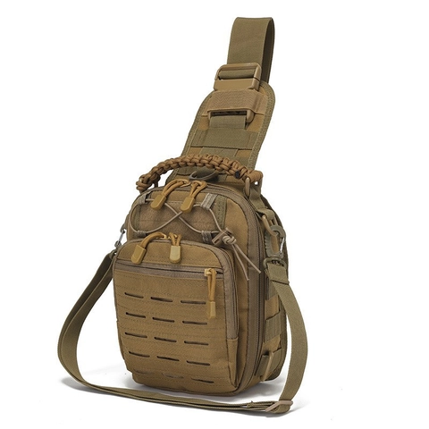 Waterproof Tactical Chest Bag For Men Oxford Cloth Laser Cut Molle System Outdoor Hiking Cycling Crossbody Shoulder Bag