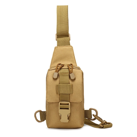 Men Tactical Chest Bag Outdoor Sports Shoulder Bag Waterproof Oxford Cloth Molle Crossbody Phone Bag Travel Hiking Pack