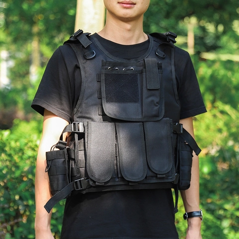 Chaleco Táctico Impermeabile Profesional Sistema Molle Ajustable Ligero Chaleco de Entrenamiento al Aire Libre Para Caza Combate