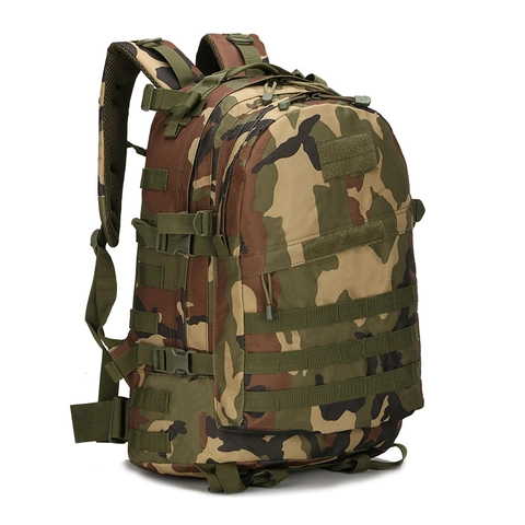 Tactical Backpack Waterproof Oxford Cloth Molle System Large Capacity Outdoor Hiking Camping Military Style Rucksack