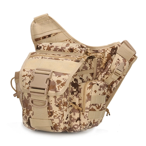 Bolso Mensajero Táctico Impermeable Oxford 800D Sistema Molle Bolso de Hombro para Deportes al Aire Libre Militar