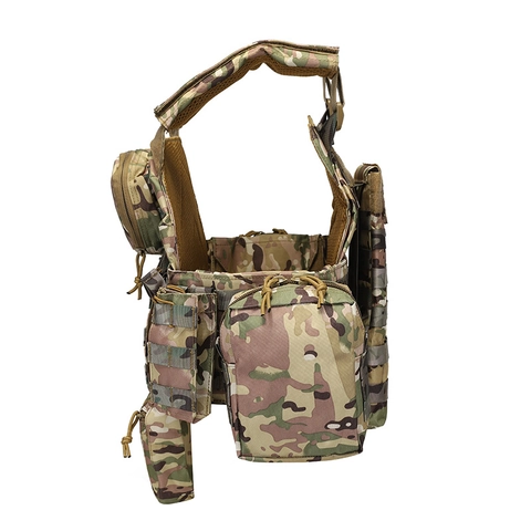 Chaleco Táctico Modular 1000D Oxford Impermeabile Sistema MOLLE Camuflaje Entrenamiento Aire Libre Chaleco Utilidad Hombre Mujer