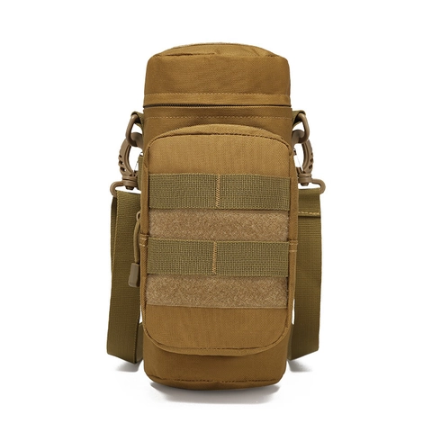 Tactical Water Bottle Bag Oxford Cloth Waterproof MOLLE System Outdoor Hiking Cycling Shoulder Bag With Detachable Strap