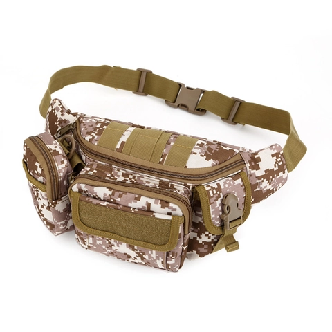 Waterproof Tactical Waist Bag Oxford Cloth Multi-Pocket Outdoor Sports Hiking Cycling Fanny Pack Utility Belt Bag For Men Women