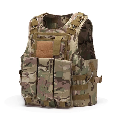 Military Tactical Vest Molle System Amphibious Protective Vest For Men Outdoor Sports Training Hunting Gear Lightweight Nylon Modular Body Armor