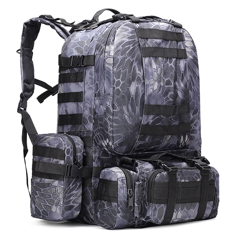 Strapazierfähiger Taktischer Rucksack Oxford-Gewebe Molle-System Mehrfachtaschen Abnehmbarer Rucksack Für Outdoor Wandern Camping Damen Herren