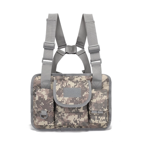 Tactical Chest Rig For Men Women Outdoor Hip Hop Streetwear Multi Pocket Vest Bag Adjustable Nylon Crossbody Utility Pack