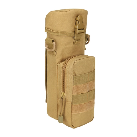 Tactical Water Bottle Pouch Oxford Cloth Molle Kettle Bag Outdoor Camping Cycling Hiking Adjustable Shoulder Accessory Bag