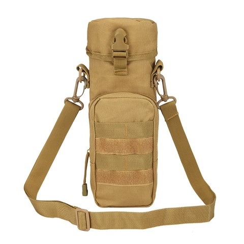 Tactical Water Bottle Pouch Oxford Cloth Molle Kettle Bag Outdoor Camping Cycling Hiking Adjustable Shoulder Accessory Bag