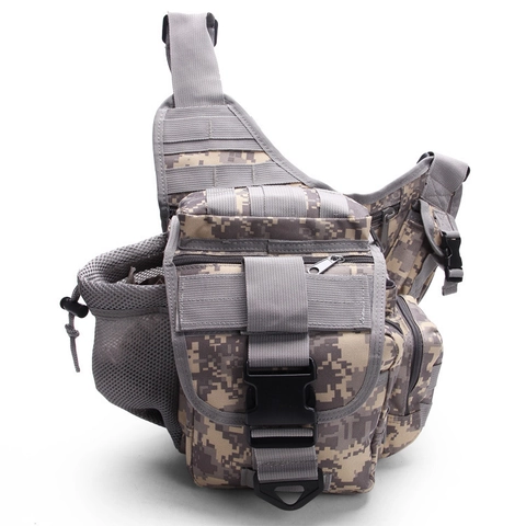 Borsa a Tracolla Tattica da Uomo Mimetica Impermeabile in Tessuto Oxford Borsa a Tracolla Outdoor per Escursionismo Campeggio Viaggio