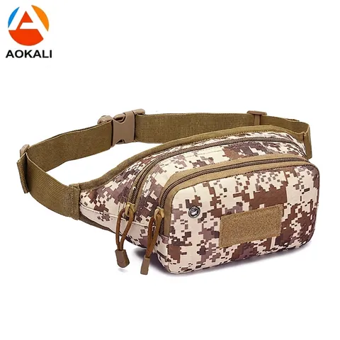 Tactical Waterproof Oxford Cloth Waist Bag Outdoor Sports Cycling Hiking Camouflage Hip Purse Multi-Pocket Belt Pouch For Men Women