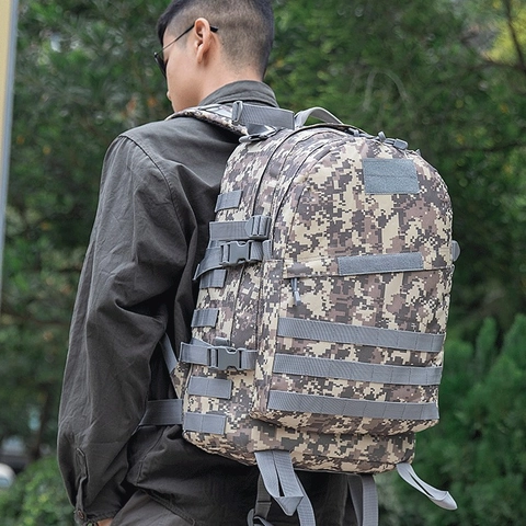 Mochila Táctica de Tela Oxford Impermeabile 800D Sistema MOLLE Senderismo Camping Camuflaje Mochila Hombres Mujeres
