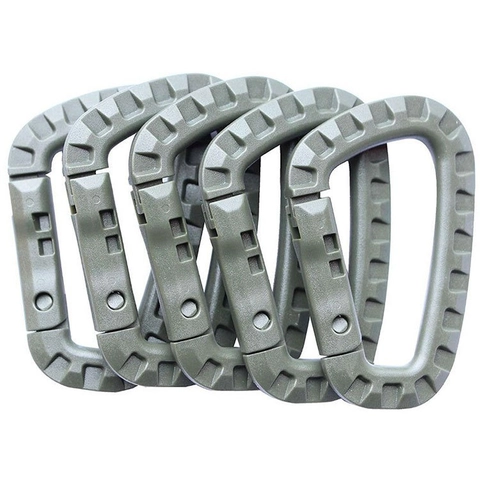 Tactical D-Ring Carabiner Clip High Strength Plastic Keychain Buckle For Backpack Outdoor Camping Gear Accessory