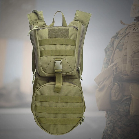 Zaino Idrico Tattico in Tessuto Oxford Sistema MOLLE Impermeabile Outdoor Sport Ciclismo Escursionismo Corsa Borsa Donna Uomo