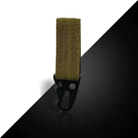 Attacco Portachiavi Tattico MOLLE Fibbia in Fettuccia di Nylon Gancio in Metallo per Zaino da Escursionismo All'aperto Accessorio EDC