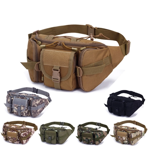 Tactical Waterproof Waist Bag For Men Women Outdoor Fishing Hiking Camouflage Multi Pocket Oxford Cloth Fanny Pack Chest Bag
