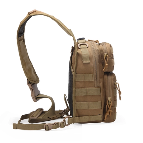 Borsa da Petto Tattica Esterna Impermeabile in Tessuto Oxford Grande Capacità Sistema MOLLE Borsa a Tracolla per Escursionismo