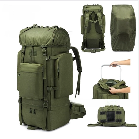 Wanderrucksack Mit Großer Kapazität Wasserdichtes Oxford-Gewebe Taktische Campingtasche Professioneller Trekking-Rucksack Für Damen Und Herren