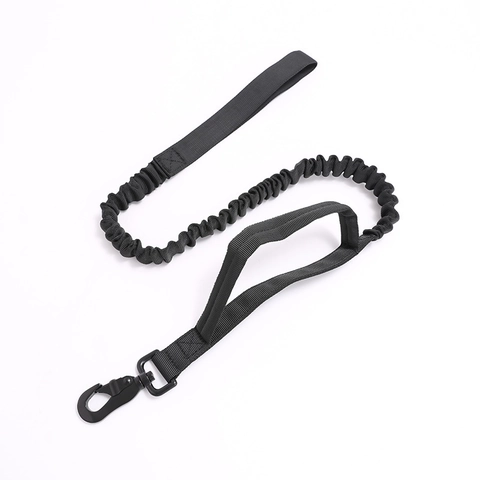 Guinzaglio Tattico Bungee per Cani in Nylon Resistente con Doppia Maniglia Guinzaglio Elastico per Addestramento Professionale