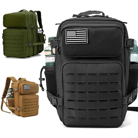 Outdoor Taktischer Rucksack Oxford Gewebe Wandern Camping Tasche Mit Lasergeschnittenem MOLLE System Militär Stil Für Herren Damen