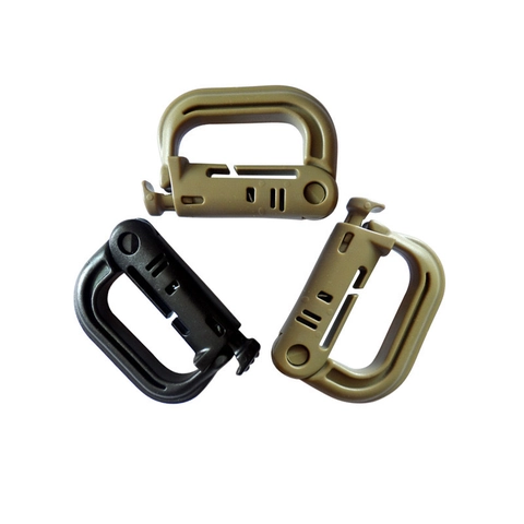 Moschettone di Bloccaggio ad Anello a D Tattico in Plastica ad Alta Resistenza Clip per Sistema Molle per Accessorio Portachiavi da Zaino all'Aperto
