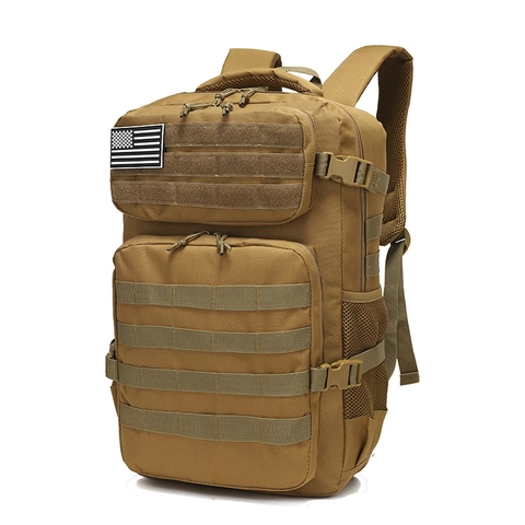 Outdoor Tactical Backpack Waterproof Oxford Cloth Hiking Camping Rucksack Multi Compartment MOLLE System Sports Bag Men Women