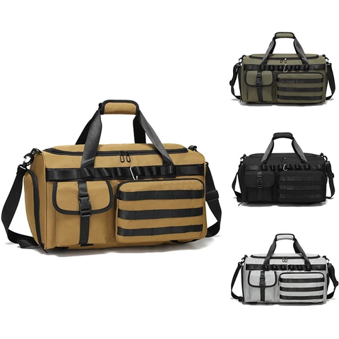 Bolsa De Viaje Táctica De Gran Capacidad Tela Oxford Con Compartimento Para Zapatos Bolsa De Gimnasio Al Aire Libre Multifuncional Unisex