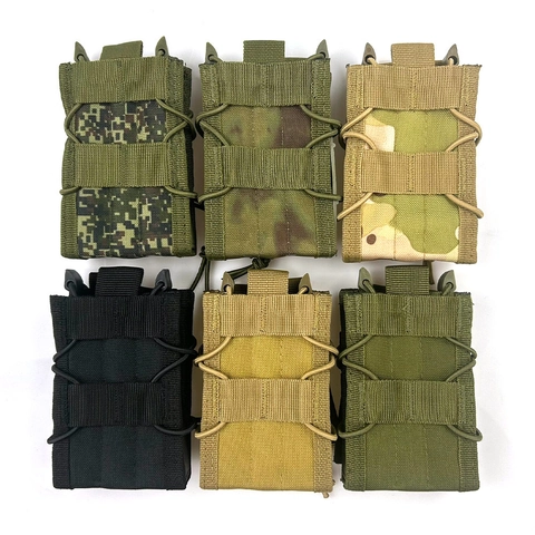 Custodia per Caricatore Singolo Tattico Rilascio Rapido Molle Porta Caricatore in Nylon per Caccia e Allenamento