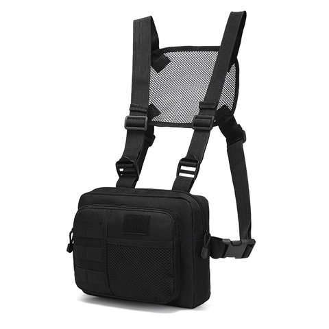 Borsa Pettorina Tattica Impermeabile da Uomo in Oxford 800D Zaino Gilet Funzionale da Esterno con Tasche Multiple