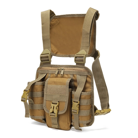 Borsa da Petto Tattica in Tessuto Oxford Impermeabile Sistema MOLLE Uomo Sport all'Aperto Tracolla Mimetica Pacchetto Petto