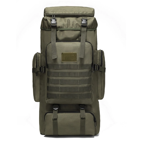 Zaino da Alpinismo Tattico di Grande Capacità Tessuto Oxford Impermeabile Borsa da Trekking Sportiva Con Sistema MOLLE